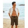 imageCOOFANDY Mens Casual Shorts Cotton Elastic Waist Drawstring Shorts Lightweight Summer Beach ShortsBrown