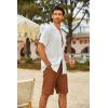 imageCOOFANDY Mens Casual Shorts Cotton Elastic Waist Drawstring Shorts Lightweight Summer Beach ShortsBrown2