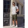 imageCOOFANDY Mens Casual Shorts Cotton Elastic Waist Drawstring Shorts Lightweight Summer Beach ShortsDark Green