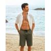 imageCOOFANDY Mens Casual Shorts Cotton Elastic Waist Drawstring Shorts Lightweight Summer Beach ShortsDark Green