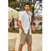 imageCOOFANDY Mens Casual Shorts Cotton Elastic Waist Drawstring Shorts Lightweight Summer Beach ShortsDark Khaki