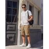 imageCOOFANDY Mens Casual Shorts Cotton Elastic Waist Drawstring Shorts Lightweight Summer Beach ShortsDark Khaki