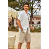 imageCOOFANDY Mens Casual Shorts Cotton Elastic Waist Drawstring Shorts Lightweight Summer Beach ShortsKhaki