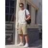 imageCOOFANDY Mens Casual Shorts Cotton Elastic Waist Drawstring Shorts Lightweight Summer Beach ShortsKhaki