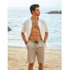 imageCOOFANDY Mens Casual Shorts Cotton Elastic Waist Drawstring Shorts Lightweight Summer Beach ShortsKhaki