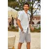 imageCOOFANDY Mens Casual Shorts Cotton Elastic Waist Drawstring Shorts Lightweight Summer Beach ShortsLight Grey