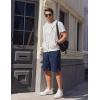 imageCOOFANDY Mens Casual Shorts Cotton Elastic Waist Drawstring Shorts Lightweight Summer Beach ShortsNavy Blue