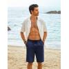 imageCOOFANDY Mens Casual Shorts Cotton Elastic Waist Drawstring Shorts Lightweight Summer Beach ShortsNavy Blue