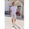 imageCOOFANDY Mens Casual Shorts Cotton Elastic Waist Drawstring Shorts Lightweight Summer Beach ShortsPat1