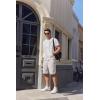 imageCOOFANDY Mens Casual Shorts Cotton Elastic Waist Drawstring Shorts Lightweight Summer Beach ShortsPat1