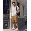 imageCOOFANDY Mens Casual Shorts Cotton Elastic Waist Drawstring Shorts Lightweight Summer Beach ShortsTurmeric