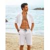 imageCOOFANDY Mens Casual Shorts Cotton Elastic Waist Drawstring Shorts Lightweight Summer Beach ShortsWhite