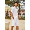 imageCOOFANDY Mens Casual Shorts Cotton Elastic Waist Drawstring Shorts Lightweight Summer Beach ShortsWhite