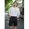 imageCOOFANDY Mens Casual Shorts Stretch Drawstring Summer Beach Shorts Chino Golf Shorts with PocketsBlack