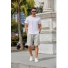 imageCOOFANDY Mens Casual Shorts Stretch Drawstring Summer Beach Shorts Chino Golf Shorts with PocketsLight Grey