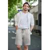 imageCOOFANDY Mens Casual Shorts Stretch Drawstring Summer Beach Shorts Chino Golf Shorts with PocketsLight Grey