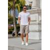 imageCOOFANDY Mens Casual Shorts Stretch Drawstring Summer Beach Shorts Chino Golf Shorts with PocketsLight Khaki