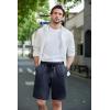 imageCOOFANDY Mens Casual Shorts Stretch Drawstring Summer Beach Shorts Chino Golf Shorts with PocketsNavy Blue