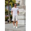 imageCOOFANDY Mens Casual Shorts Stretch Drawstring Summer Beach Shorts Chino Golf Shorts with PocketsWhite