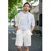 imageCOOFANDY Mens Casual Shorts Stretch Drawstring Summer Beach Shorts Chino Golf Shorts with PocketsWhite