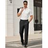 imageCOOFANDY Mens Classic Fit Dress Pants Flat Front Straight Formal Pants Wrinkle Free Expandable Waist Suit PantsBlack