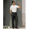 imageCOOFANDY Mens Classic Fit Dress Pants Flat Front Straight Formal Pants Wrinkle Free Expandable Waist Suit PantsBlack