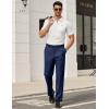 imageCOOFANDY Mens Classic Fit Dress Pants Flat Front Straight Formal Pants Wrinkle Free Expandable Waist Suit PantsBlue