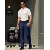 imageCOOFANDY Mens Classic Fit Dress Pants Flat Front Straight Formal Pants Wrinkle Free Expandable Waist Suit PantsBlue