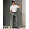 imageCOOFANDY Mens Classic Fit Dress Pants Flat Front Straight Formal Pants Wrinkle Free Expandable Waist Suit PantsGrey