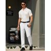 imageCOOFANDY Mens Classic Fit Dress Pants Flat Front Straight Formal Pants Wrinkle Free Expandable Waist Suit PantsWhite