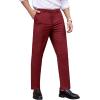 imageCOOFANDY Mens Classic Fit Dress Pants Flat Front Straight Formal Pants Wrinkle Free Expandable Waist Suit PantsWine Red