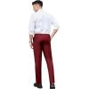 imageCOOFANDY Mens Classic Fit Dress Pants Flat Front Straight Formal Pants Wrinkle Free Expandable Waist Suit PantsWine Red