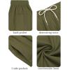 imageCOOFANDY Mens Cotton Linen Harem Pants Drawstring Casual Cropped Trousers Lightweight Loose Beach Yoga Pants with PocketsArmy Green