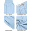 imageCOOFANDY Mens Cotton Linen Harem Pants Drawstring Casual Cropped Trousers Lightweight Loose Beach Yoga Pants with PocketsBlue