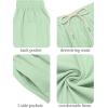 imageCOOFANDY Mens Cotton Linen Harem Pants Drawstring Casual Cropped Trousers Lightweight Loose Beach Yoga Pants with PocketsGreen