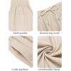 imageCOOFANDY Mens Cotton Linen Harem Pants Drawstring Casual Cropped Trousers Lightweight Loose Beach Yoga Pants with PocketsKhaki