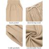 imageCOOFANDY Mens Cotton Linen Harem Pants Drawstring Casual Cropped Trousers Lightweight Loose Beach Yoga Pants with PocketsLight Brown