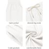 imageCOOFANDY Mens Cotton Linen Harem Pants Drawstring Casual Cropped Trousers Lightweight Loose Beach Yoga Pants with PocketsWhite