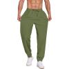 imageCOOFANDY Mens Linen Casual Lightweight Pants Elastic Waist Drawstring Beach Pants with PocketsArmy Green