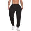 imageCOOFANDY Mens Linen Casual Lightweight Pants Elastic Waist Drawstring Beach Pants with PocketsBlack
