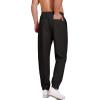 imageCOOFANDY Mens Linen Casual Lightweight Pants Elastic Waist Drawstring Beach Pants with PocketsBlack