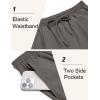 imageCOOFANDY Mens Linen Casual Lightweight Pants Elastic Waist Drawstring Beach Pants with PocketsDark Gray
