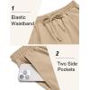 imageCOOFANDY Mens Linen Casual Lightweight Pants Elastic Waist Drawstring Beach Pants with PocketsKhaki