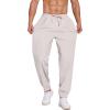 imageCOOFANDY Mens Linen Casual Lightweight Pants Elastic Waist Drawstring Beach Pants with PocketsLight Grey
