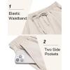imageCOOFANDY Mens Linen Casual Lightweight Pants Elastic Waist Drawstring Beach Pants with PocketsLinen Khaki