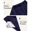 imageCOOFANDY Mens Linen Casual Lightweight Pants Elastic Waist Drawstring Beach Pants with PocketsNavy Blue