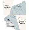 imageCOOFANDY Mens Linen Casual Lightweight Pants Elastic Waist Drawstring Beach Pants with PocketsSky Blue