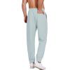 imageCOOFANDY Mens Linen Casual Lightweight Pants Elastic Waist Drawstring Beach Pants with PocketsSky Blue