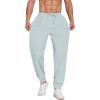 imageCOOFANDY Mens Linen Casual Lightweight Pants Elastic Waist Drawstring Beach Pants with PocketsSky Blue