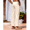 imageCOOFANDY Mens Linen Casual Pants Lightweight Drawstring Beach Pants Elastic Waist Cropped PantsBeige